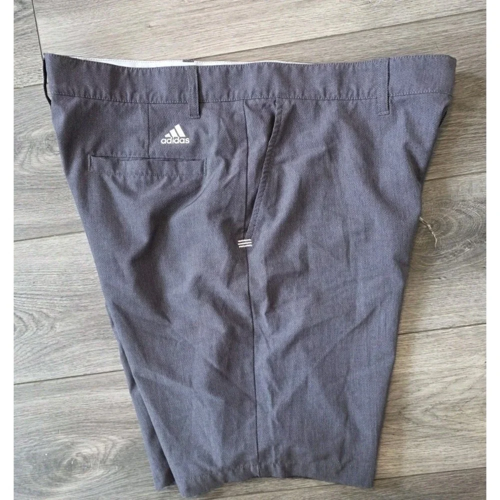 Adidas Crosshatch Mens 36‎ Golf Chino Shorts Grey Performance Athletic Logo